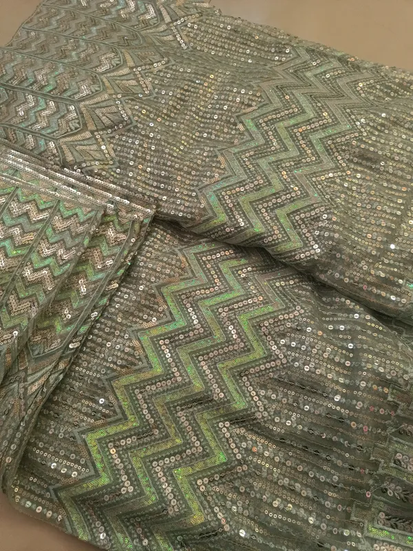 5.3_meter_Sea_blue_Knitted_Geometric_And_Floral_Sequin_Work_Fabric_With_Geometric_Borders_(unstitched)