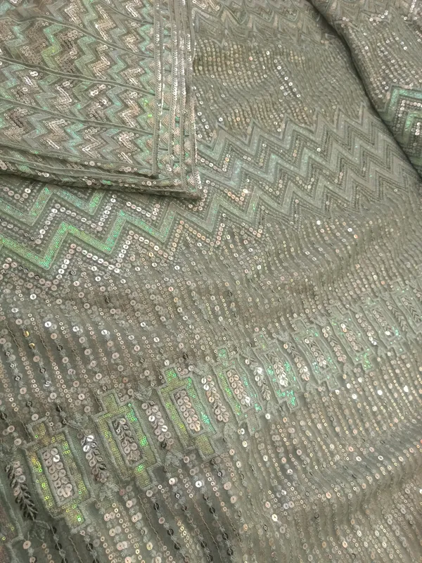 5.3_meter_Sea_blue_Knitted_Geometric_And_Floral_Sequin_Work_Fabric_With_Geometric_Borders_(unstitched)
