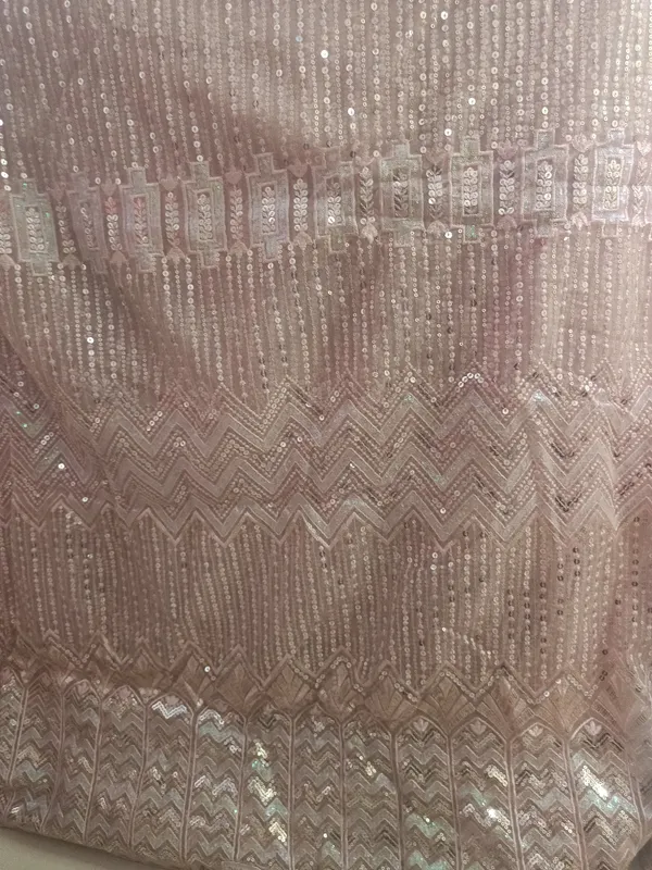 5.3_meter_Pastel_Pink_Knitted_Geometric_And_Floral_Sequin_Work_Fabric_With_Geometric_Borders_(unstitched)
