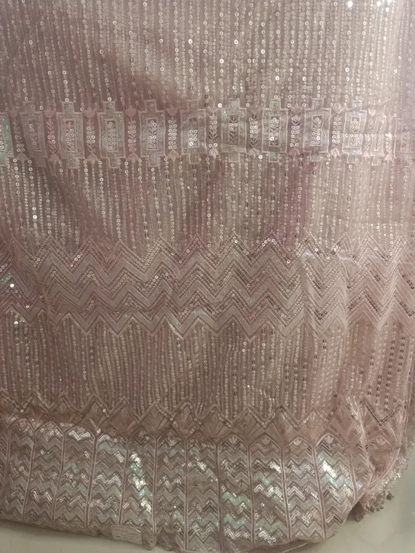 5.3_meter_Pastel_Pink_Knitted_Geometric_And_Floral_Sequin_Work_Fabric_With_Geometric_Borders_(unstitched)