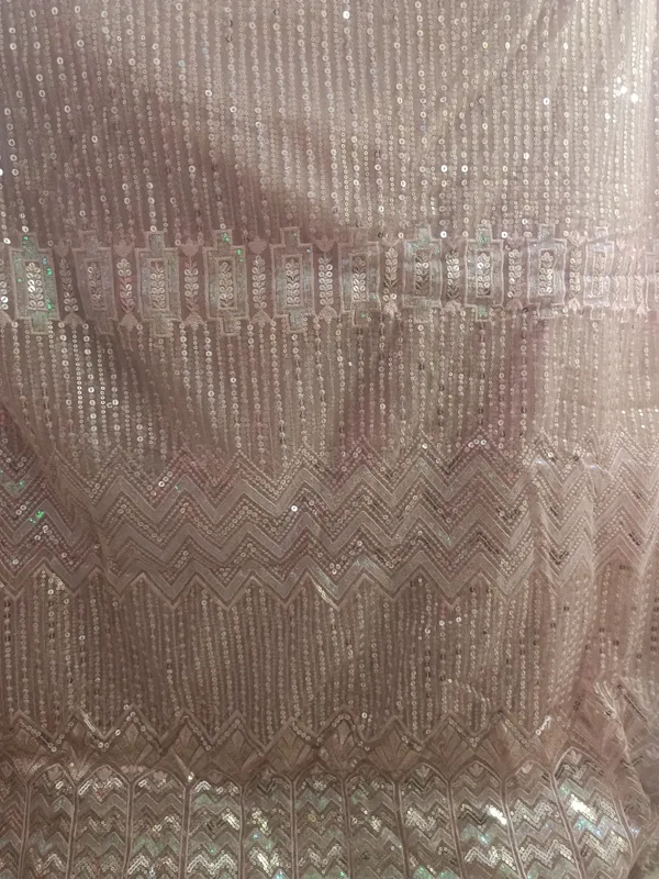 5.3_meter_Pastel_Pink_Knitted_Geometric_And_Floral_Sequin_Work_Fabric_With_Geometric_Borders_(unstitched)