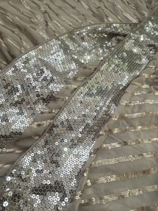5.3_meter_Cream_Colour_Soft_Sequin_Georgette_Fabric_With_Mirror_Sequence_Border_(unstitched)