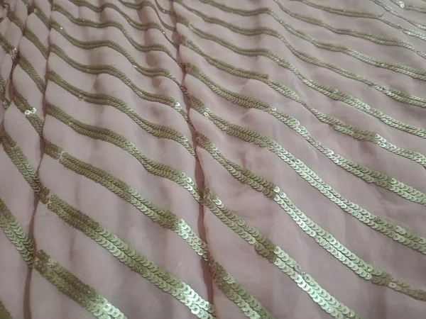 5.3_meter_Candy_Pink_Soft_Sequin_Georgette_Fabric_With_Mirror_Sequence_Border_(unstitched)