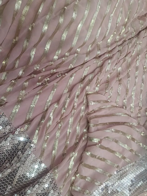 5.3_meter_Candy_Pink_Soft_Sequin_Georgette_Fabric_With_Mirror_Sequence_Border_(unstitched)