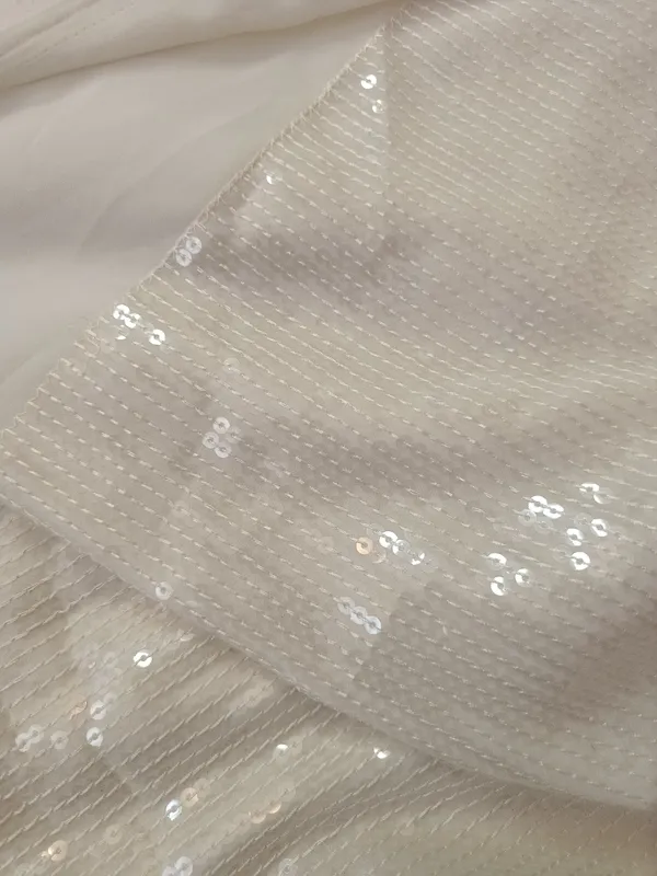 5.3_meter_Cream/half_white_Ivory_Champagne_Burst_Sequin_Georgette_Fabric_(unstitched)