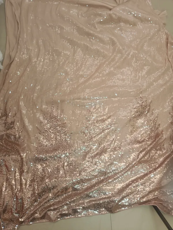5.3_meter_Orange_Ivory_Champagne_Burst_Sequin_Georgette_Fabric_(unstitched)