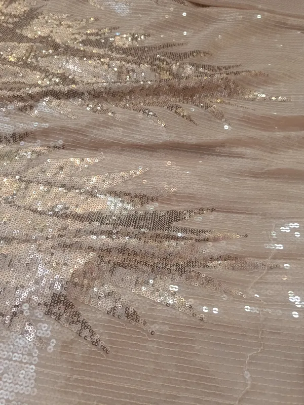 5.3_meter_Orange_Ivory_Champagne_Burst_Sequin_Georgette_Fabric_(unstitched)