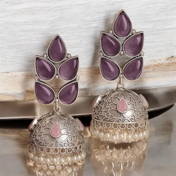 Wine_Beaten_Brass_Falguni_Jhumki_Earring_For_Women