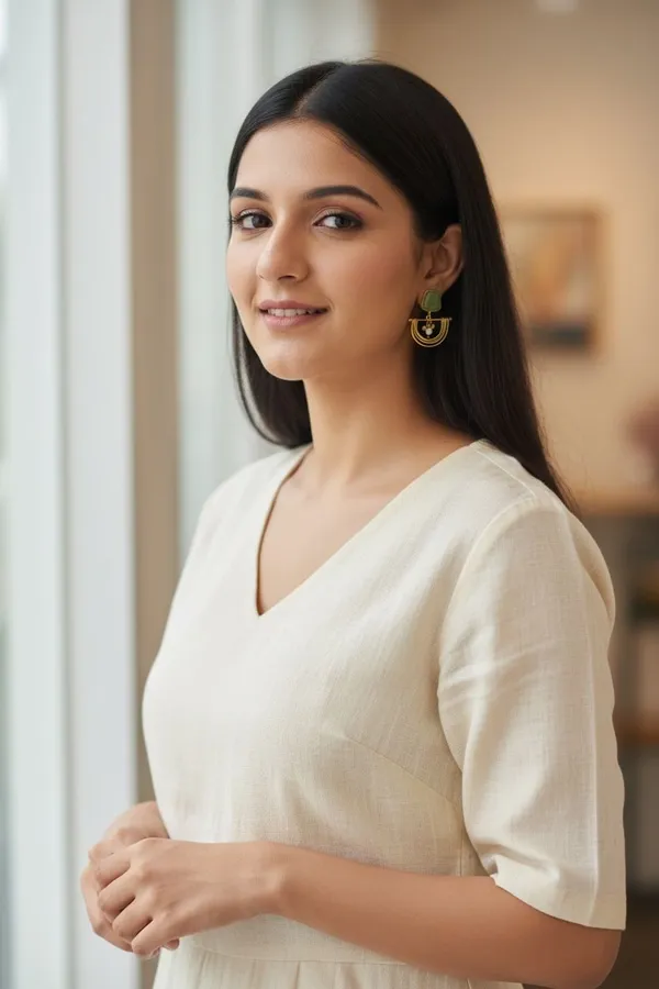 Green_Beated_Brass_Bansuri_Dangler_Earring_For_Women