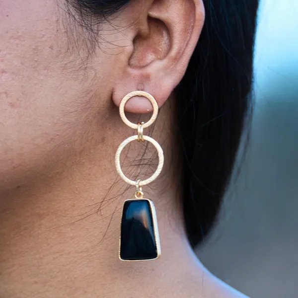 Gold_And_Black_Beaded_Brass_Monalisa_Stone_Duo_Hoop_Dangle_Earring_For_Women