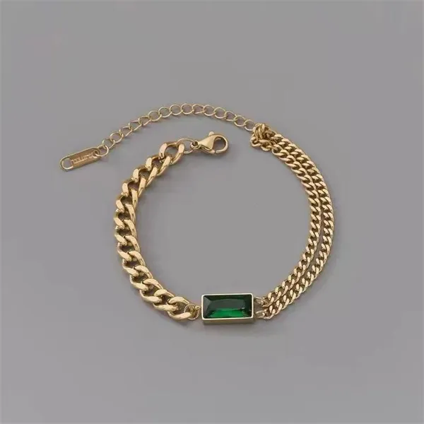 Gold_Stainless_Steel_Emerald_Bold_Chain_Bracelet_For_Women