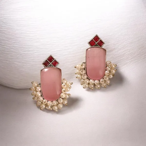 Pink_Brass_Noorika_Spark_Studs_Earring_For_Women