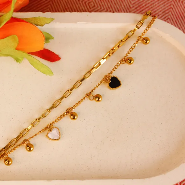 Gold_Stainless_Steel_Reversible_Eternity_Charm_Bracelet_For_Women