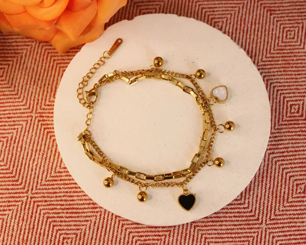 Gold_Stainless_Steel_Reversible_Eternity_Charm_Bracelet_For_Women