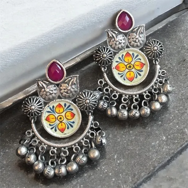 Dark_Pink_Premium_Brass_Meenakari_Hand_Painted_Chandbalis_Earring_For_Women