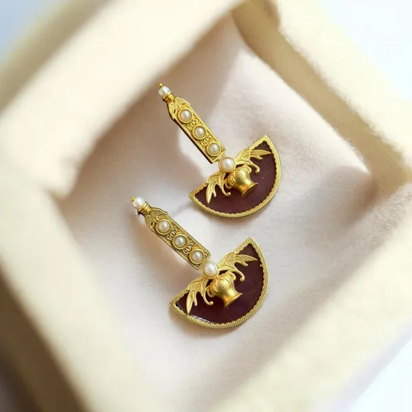 Pink_Premium_Brass_Swaran_Monalisa_Shine_Drops_Earring_For_Women