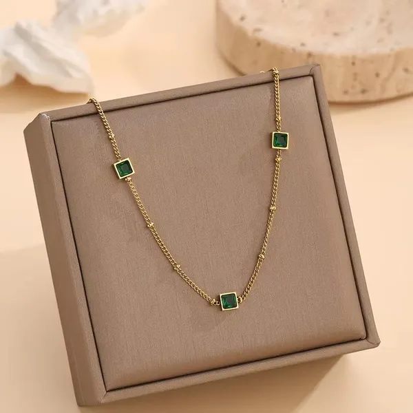 Gold_With_Emerald_Stainless_Steel_Emerald_Trio_Charm_Necklace_For_Women