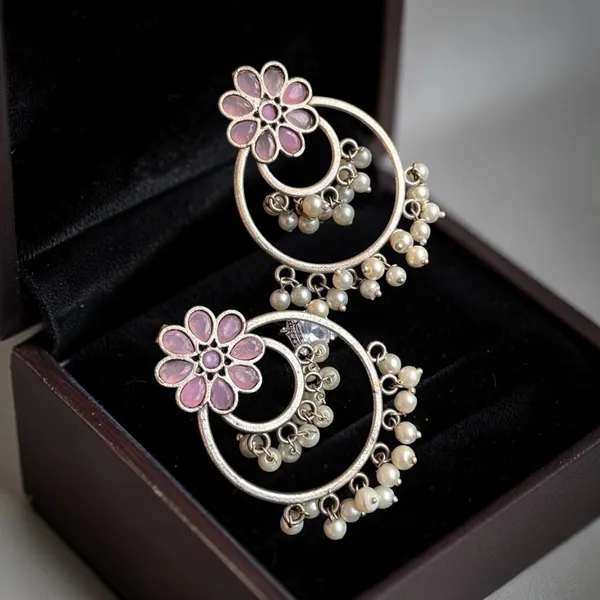 Pink_Premium_Brass_Noor_Chandbali_Studs_Earring_For_Women