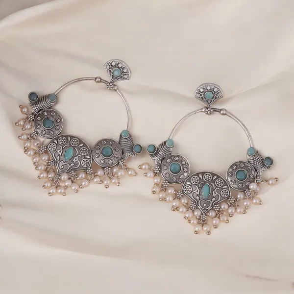 Turquoise_Beaded_Brass_Prakriti_Danglers_Earring_For_Women