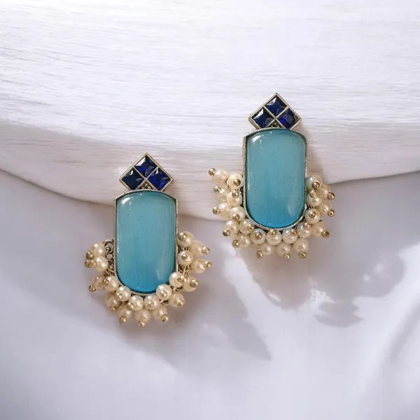 Sky_Blue_Brass_Noorika_Spark_Studs_Earring_For_Women