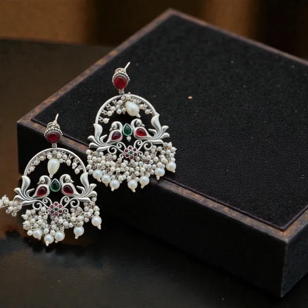 Silver_Beaten_Brass_Alankrita_Premium_Earring_For_Women