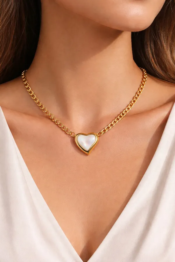 Gold_Stainless_Steel_Mop__Heart_Necklace_For_Women