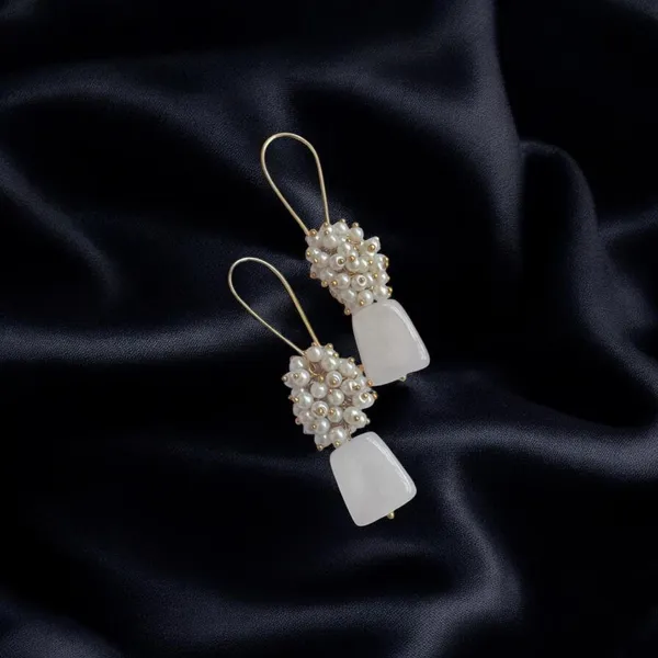 White_Premium_Brass_Rangrez_Natural_Stone_Earrings_For_Women