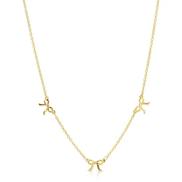 Gold_Stainless_Steel_Three_Bow_Charm_Chain_Necklace_For_Women