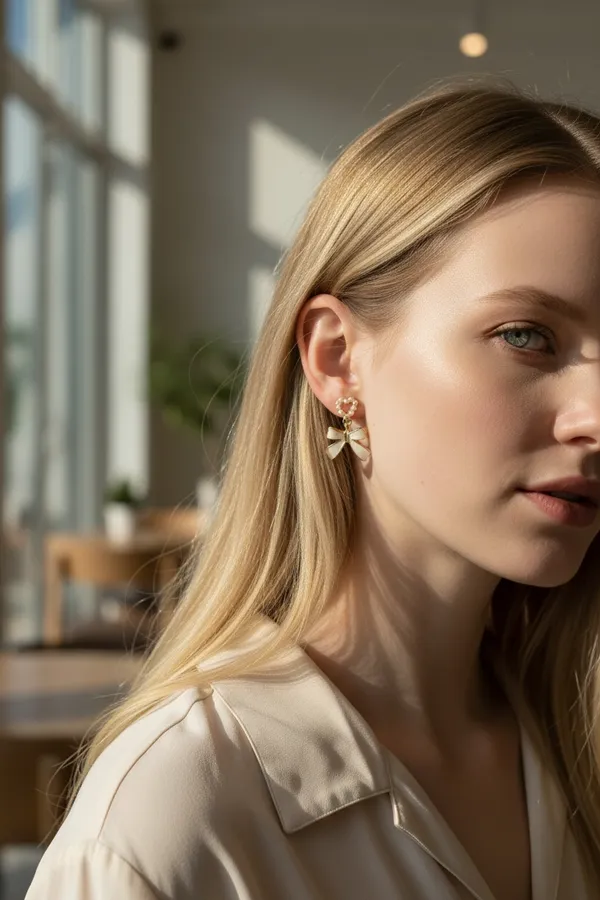 White_Specialized_Alloys_Bunny_Pearl_Earring_For_Women