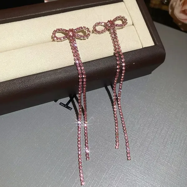 Wine_Specialized_Alloys_Sparkling_Bow_Danglers_Earring_For_Women