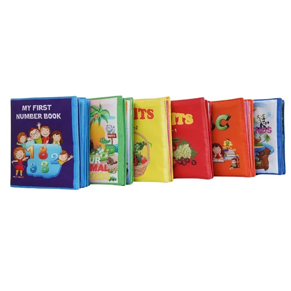 Multicolor_Head_Start_Series_Abc_Alphabets_And_Numbers_And_Our_Animal_Friends_(Part_1_&_2_)_And_Fruits_(_Part_1_&_2_)_Fabric_Soft_Books_(Set_Of_6)