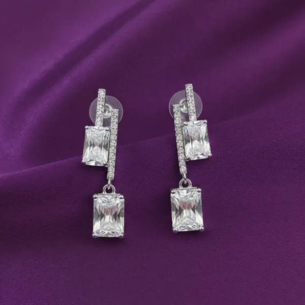 Baguette_Cut_Dangle_Earrings__|_Made_By_Pure_925_Silver