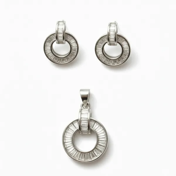 Baguette_Cut_Silver_Pendant_Set__|_Made_By_Pure_925_Silver