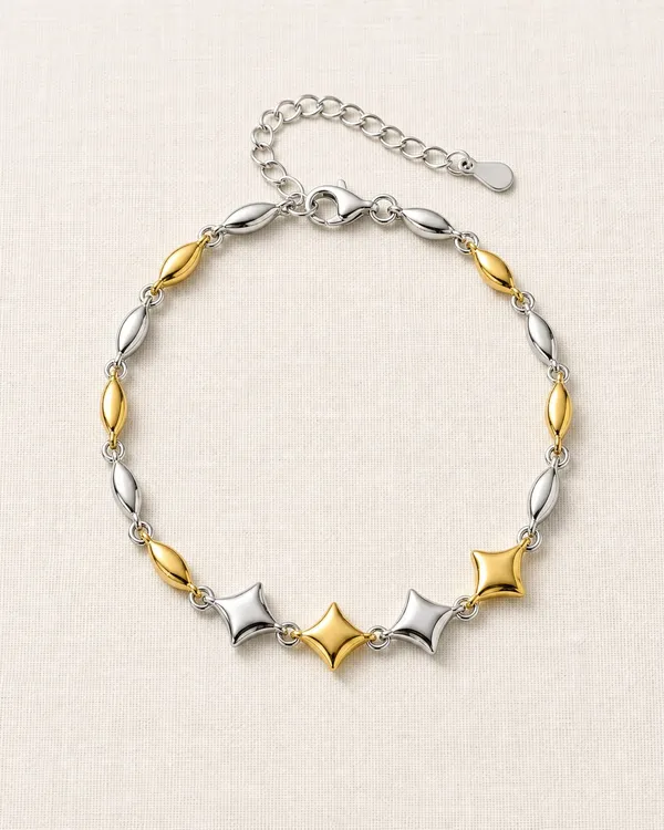 Gold_Star_Silver_Bracelet
