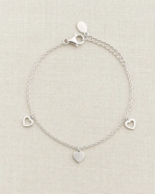 Fluttering_Hearts_Silver_Bracelet