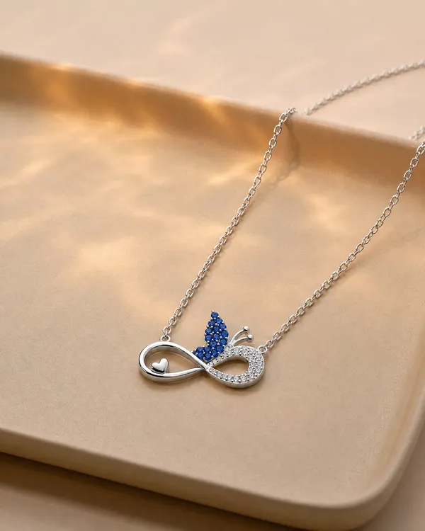 Blue_Butterfly_Infinity_Silver_Pendant