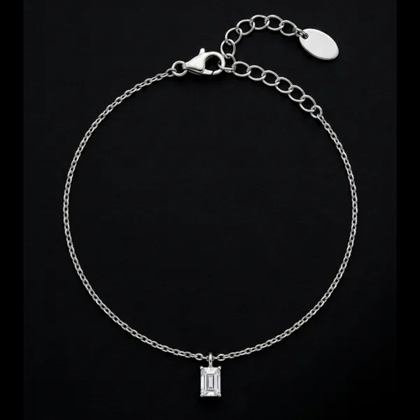 Baguette_Cut_Solitaire_Silver_Bracelet_|_Made_By_Pure_925_Silver