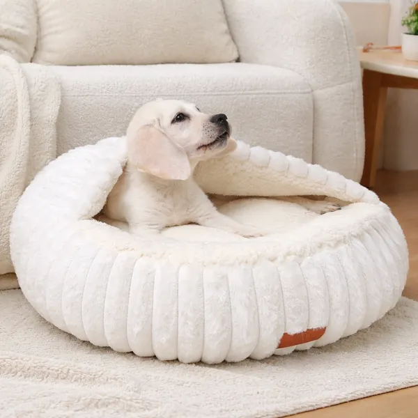 Premium_Fur_Cave_Pet_Bed_Cozy_Hideaway_Bed