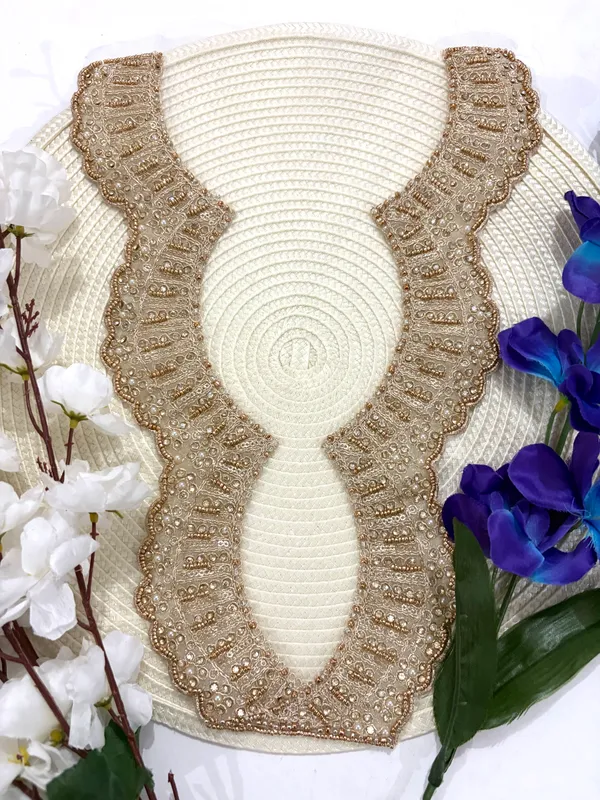Golden_Neck_Patch_Embroidered_Lace_Set_for_Suit,_Dress_&_Blouse_|_Sequins_|_Ready_to_Stitch_Fabric_Applique_Border_for_Women's_Ethnic_Wear_Craft_&_Sewing