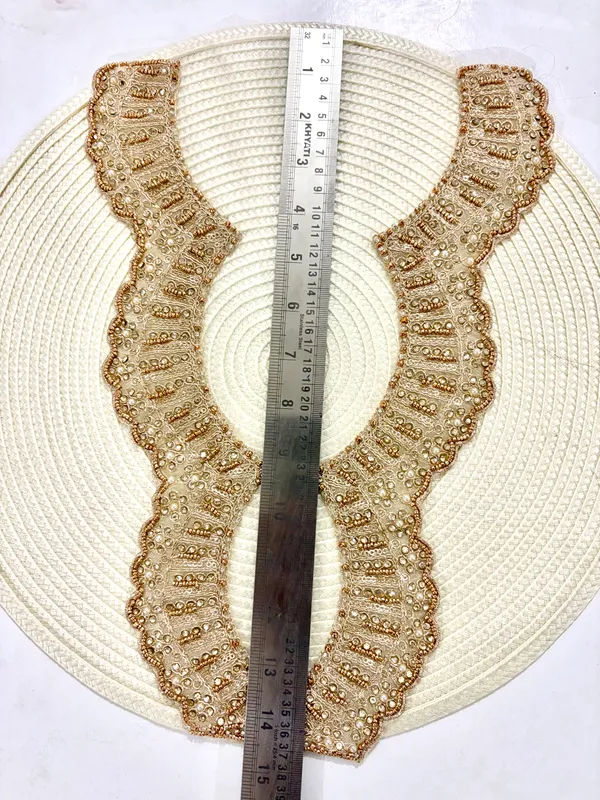 Golden_Neck_Patch_Embroidered_Lace_Set_for_Suit,_Dress_&_Blouse_|_Sequins_|_Ready_to_Stitch_Fabric_Applique_Border_for_Women's_Ethnic_Wear_Craft_&_Sewing