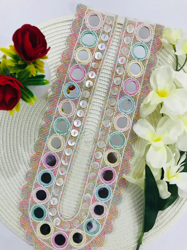 PREMDAS_LACE_Multicolour_U-Neck_Fabric_Long_Patch_Collar_�_|_Premium_Sew-On_Neckline_for_Kurtis,_Dresses,_Salwar_Suits,_Blouses_&_Indo-Western_Outfits