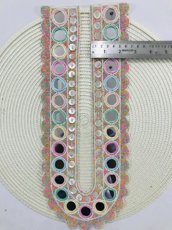 PREMDAS_LACE_Multicolour_U-Neck_Fabric_Long_Patch_Collar_�_|_Premium_Sew-On_Neckline_for_Kurtis,_Dresses,_Salwar_Suits,_Blouses_&_Indo-Western_Outfits