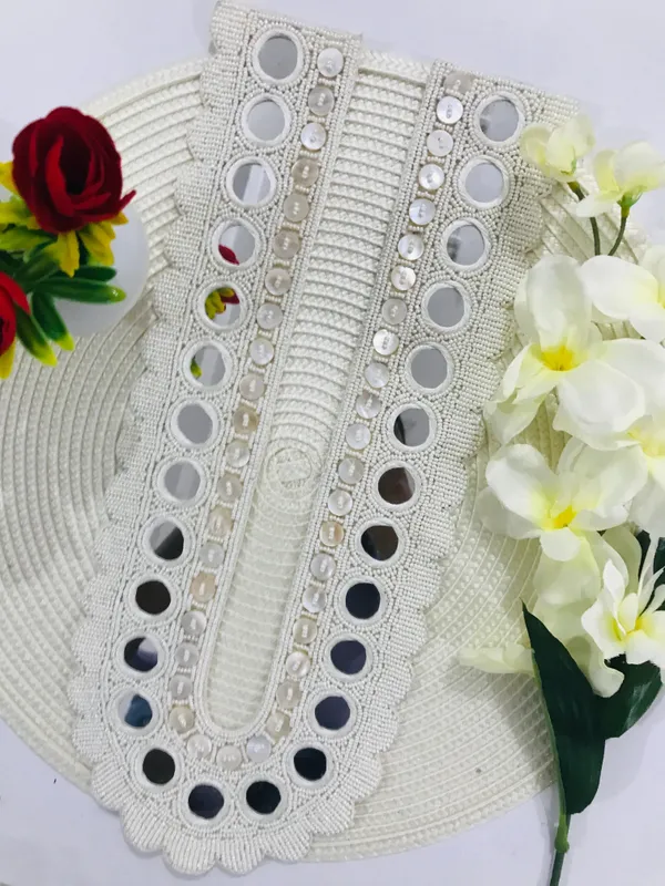 PREMDAS_LACE_Multicolour_U-Neck_Fabric_Long_Patch_Collar_�_|_Premium_Sew-On_Neckline_for_Kurtis,_Dresses,_Salwar_Suits,_Blouses_&_Indo-Western_Outfits