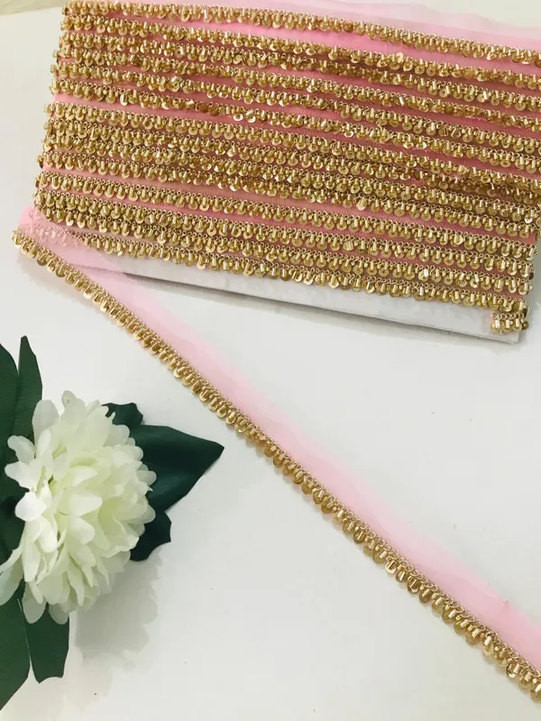 PREMDAS_LACE_Net_Fabric_Katdana_Nalki_Lace_for_Saree's_Border_Finetage_Pipe_Lace_for_Dresses,_Sarees,_Lehenga,_Suits,_Blouses,_Dupatta,_Chunri_and_Craft_(9meter)