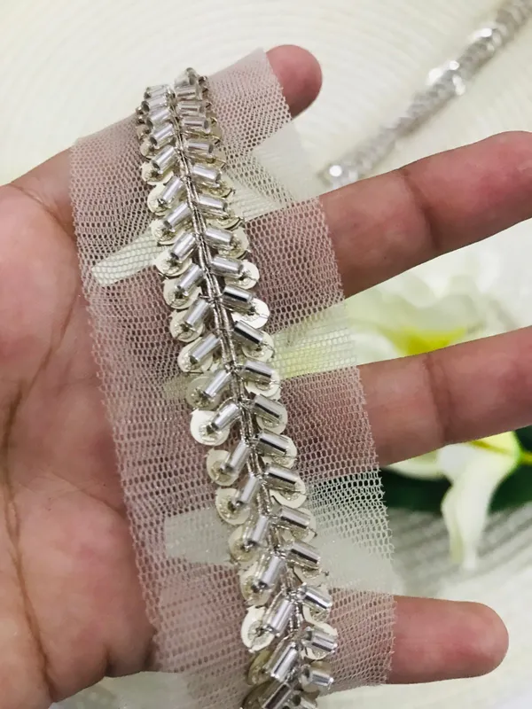 PREMDAS_LACE_Net_Fabric_Katdana_Nalki_Lace_for_Saree's_Border_Finetage_Pipe_Lace_for_Dresses,_Sarees,_Lehenga,_Suits,_Blouses,_Dupatta,_Chunri_and_Craft_(9meter)