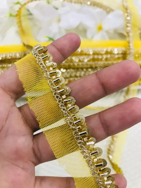 PREMDAS_LACE_Net_Fabric_Katdana_Nalki_Lace_for_Saree's_Border_Finetage_Pipe_Lace_for_Dresses,_Sarees,_Lehenga,_Suits,_Blouses,_Dupatta,_Chunri_and_Craft_(9meter)