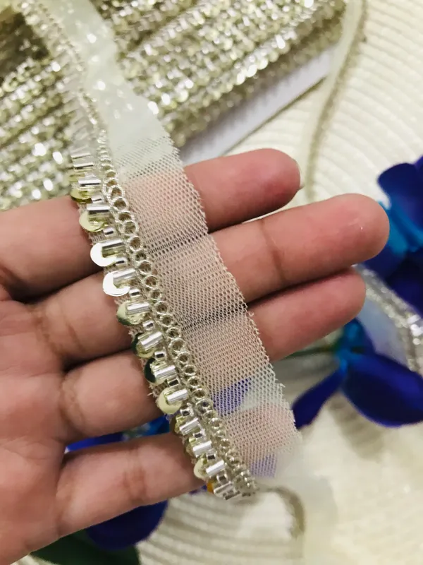 PREMDAS_LACE_Net_Fabric_Katdana_Nalki_Lace_for_Saree's_Border_Finetage_Pipe_Lace_for_Dresses,_Sarees,_Lehenga,_Suits,_Blouses,_Dupatta,_Chunri_and_Craft_(9meter)