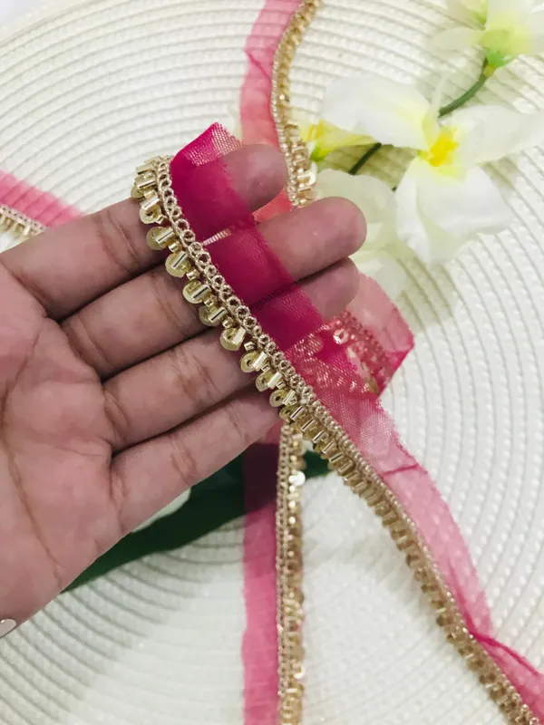 PREMDAS_LACE_Net_Fabric_Katdana_Nalki_Lace_for_Saree's_Border_Finetage_Pipe_Lace_for_Dresses,_Sarees,_Lehenga,_Suits,_Blouses,_Dupatta,_Chunri_and_Craft_(9meter)
