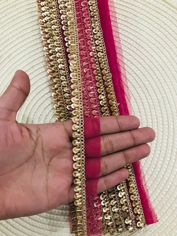 PREMDAS_LACE_Net_Fabric_Katdana_Nalki_Lace_for_Saree's_Border_Finetage_Pipe_Lace_for_Dresses,_Sarees,_Lehenga,_Suits,_Blouses,_Dupatta,_Chunri_and_Craft_(9meter)