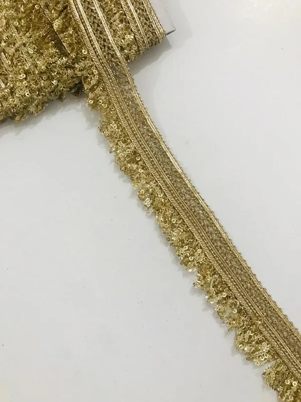 PREMDAS_LACE_Zari_LACE_on_Net_Design_Border_Lace_for_Saree_Border,_Shiny_Gold_Zari,_sequence_lace,_Kurta,_Dupatta,_Blouse,_Gown,_Lehenga_&_Neckline_Border_Lace_for_Sewing,_Embroidery,_Edging,_Saree_Border,_Blouse,_Dupatta_Border,_Lehenga,_Kurti,_Material_Trim_Laces_&_Borders_Material_etc.